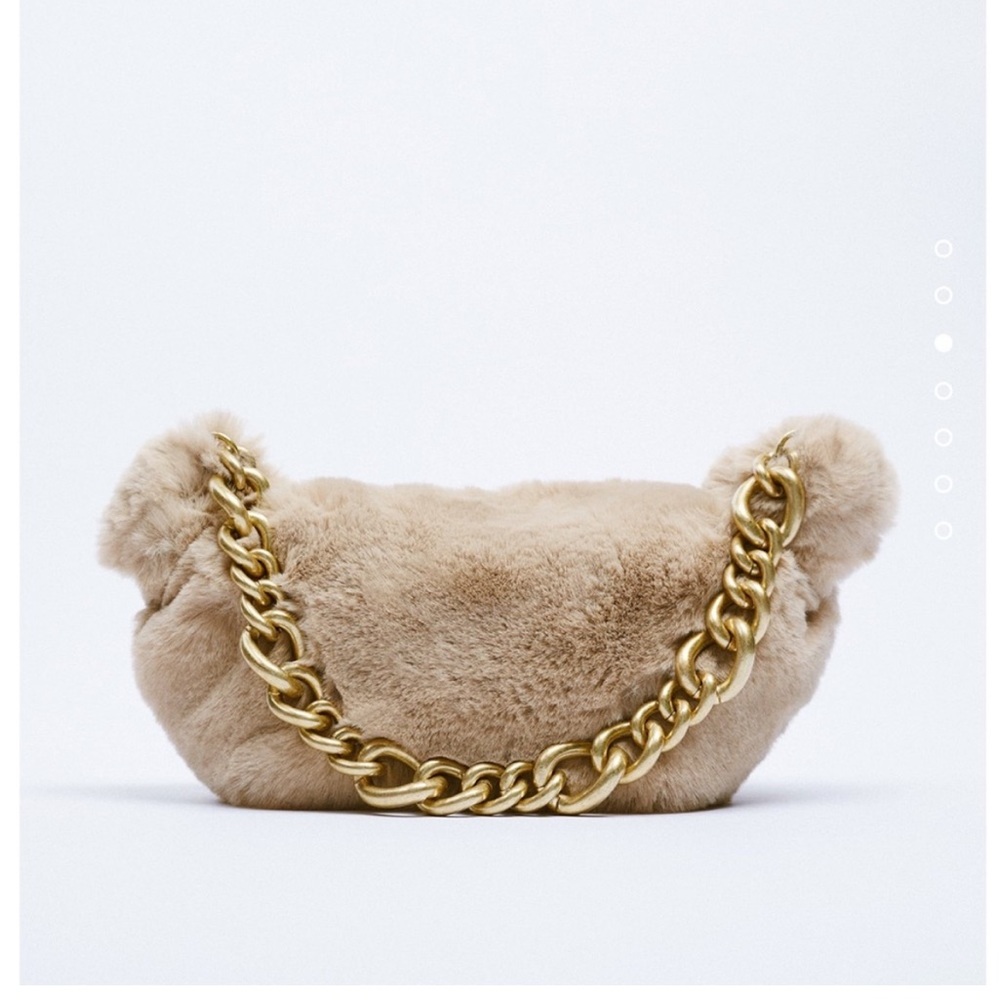 Zara faux fur shoulder bag